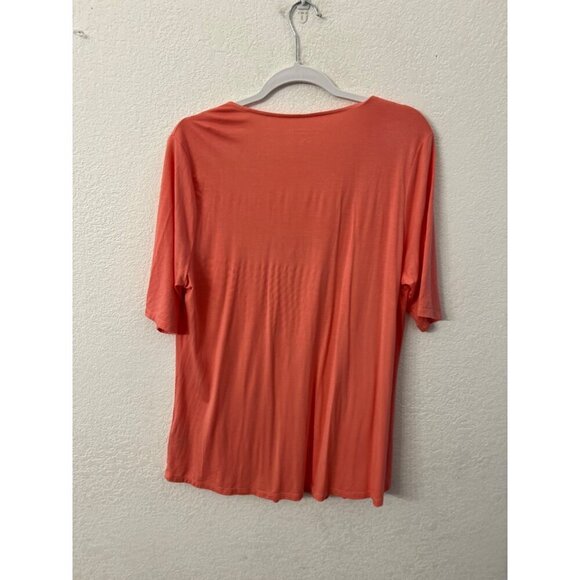 Soft Surroundings pleated salmon blouse women size large size - Picture 2 of 5